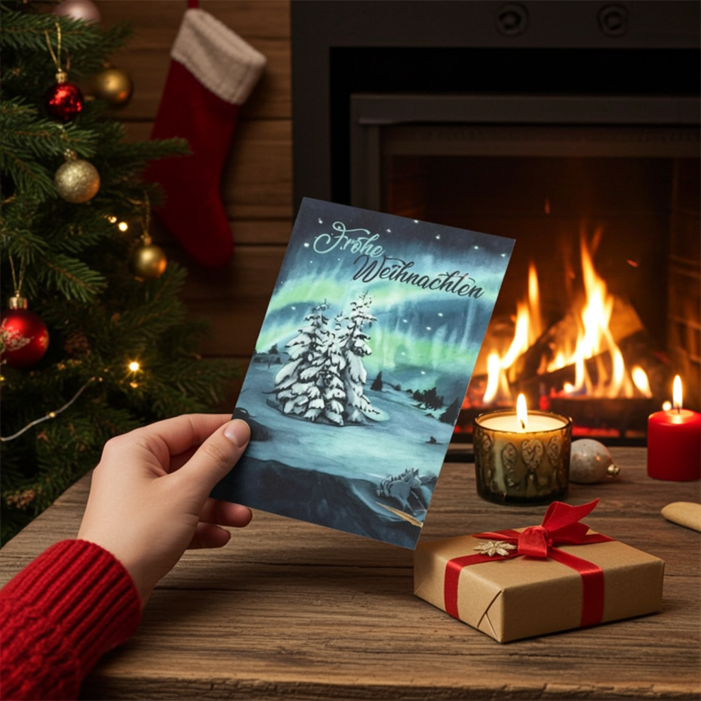 Winterlandschaft Polar Klappkarte